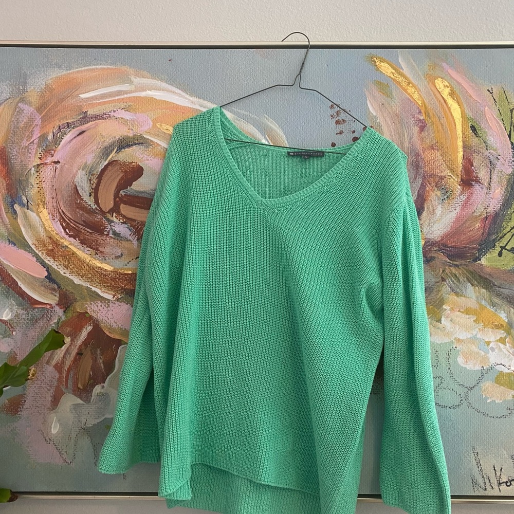 Elliott Lauren V Neck Sweater Mint Green Medium